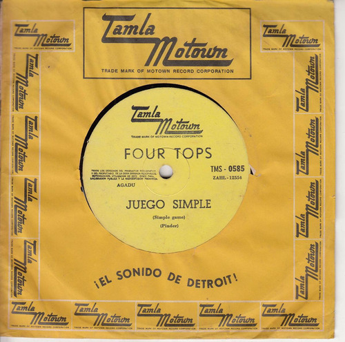Uruguay Tamla Motown Vinilo 7  Four Tops Titulos Español