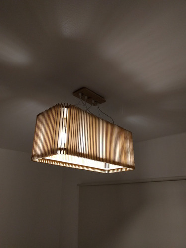Lampara Colgante Madera Diseño Mdf Mod Cube65 Luminica