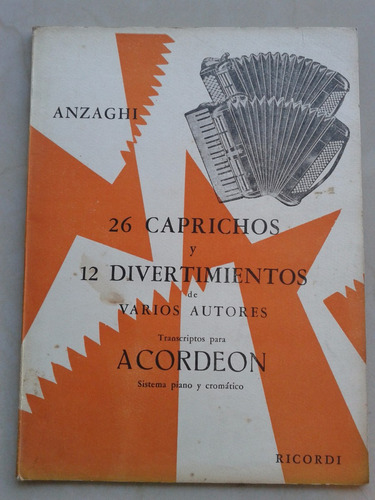 26 Caprichos 12 Divertimentos Acordeon Luigi Oreste Anzaghi