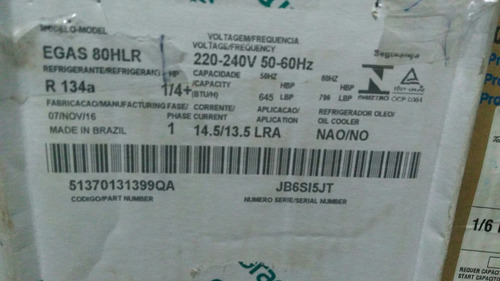Motor Para Refrigeradoras Marca Embraco R 134a, 220v Nuevos