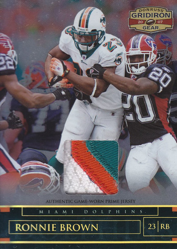 2007 Gridiron Gear Prime 3color Jersey Ronnie Brown Rb 41/50