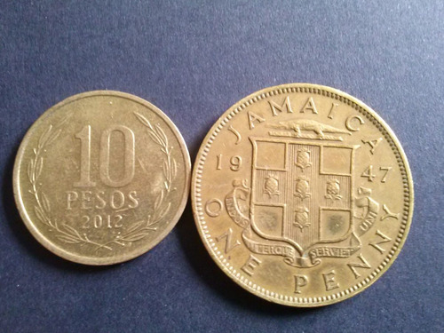 Moneda Jamaica One Penny 1947 Bronce