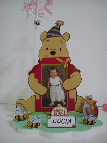 1 Centros De Winnie Pooh Con La Fot0 Y Globo 4x$500