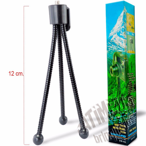 Mini Tripé Flexível De Mesa Para Câmera Fotográfica 12 Cm