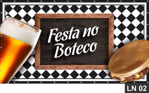 Painel De Festa Aniversário Boteco Chá Bar 2,00x1,00m Lona