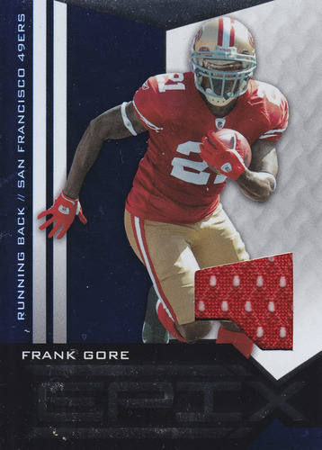 2010 Epix Game Worn Blue Jersey Frank Gore Rb 49ers