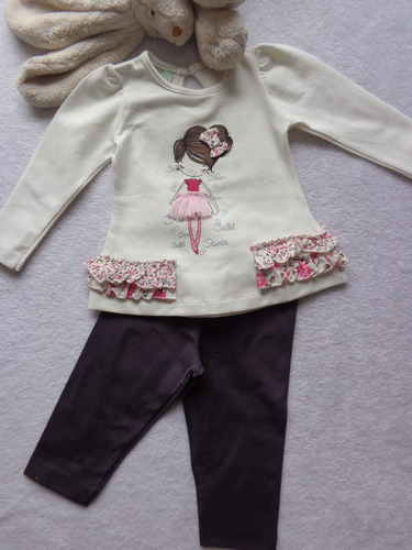 Conjunto Blusa Creme E Legging Cotton Vinho Have Fun Hf0095