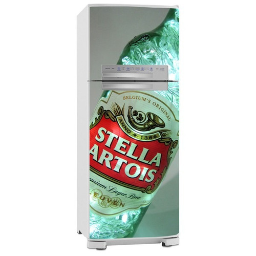 Adesivo De Geladeira Garrafa De Cerveja Stella Artois Grande