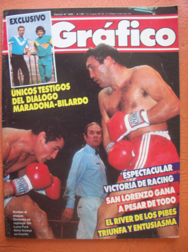 El Grafico 3493 16/9/1986 Roldan Gimenez Boxeo Racing River