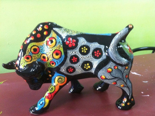 Cerámica Al Horno Toro Pequeño 14cm De Largo X 7cm De Alto
