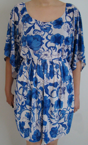 Remera Vestido Floreado, Estampado Con Flores Talle Grande