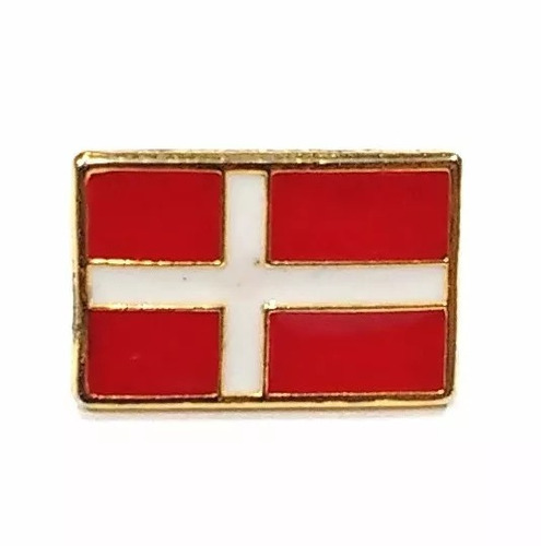 Bótom Pim Broche Bandeira Dinamarca 13x9mm Folheado A Ouro