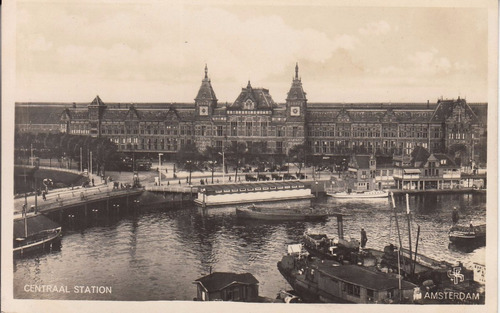 Antigua Postal Estacion Central Ferrocarril Amsterdam Holand