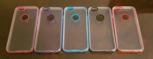 Fundas iPhone 6 Y 6plus, Silicona Transp. C/ Borde Color