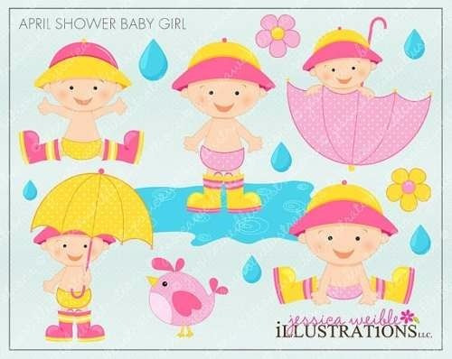 Kit Imprimible Baby Shower Nena 4 Imagenes Clipart