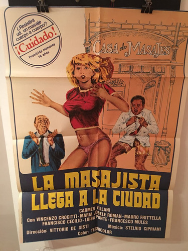 Afiche De Cine Original - La Masajista Llega A La Ciudad