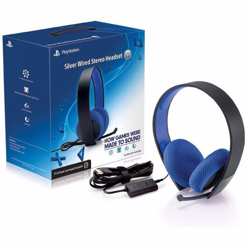 Auricular Sony Headset Ps4 Ps3 Silver 7.1 Sonido Chat Juego