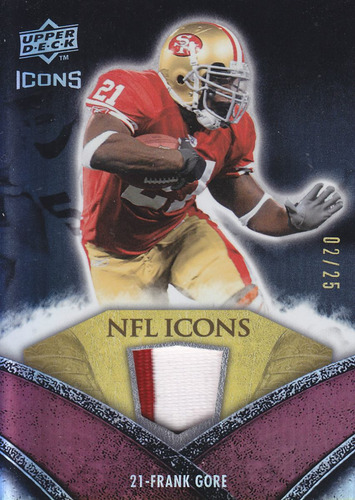 2008 Ud Icons 2color Patch Frank Gore 2/25 Rb 49ers (Usado)