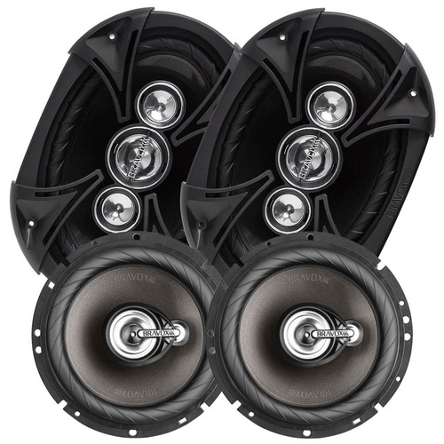 Kit Fácil Black Bravox B4x69 Bk + Tr6 Bk - 220w + 160w Rms