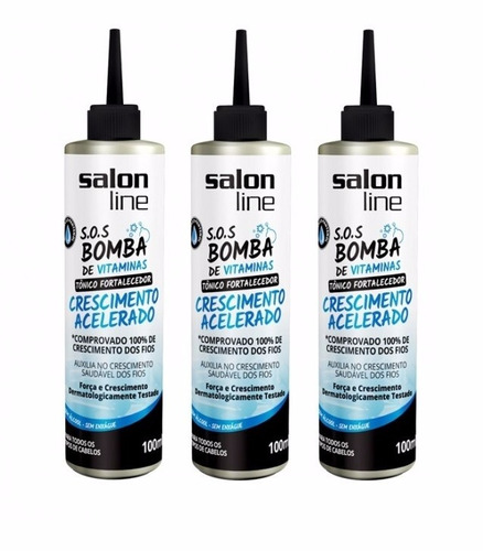 Tônico Sos Bomba Salon Line 100ml 3 Un Crescimento Acelerado