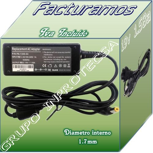Cargador Para Laptop Acer Aspire One Zg5 19v 1.58a Idd Mdn