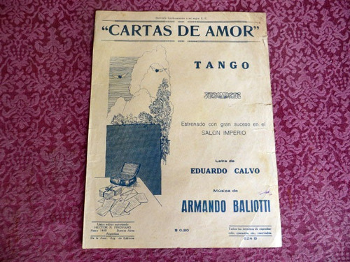 Cartas De Amor, Calvo Y Baliotti - Una Lagrima, Partitura