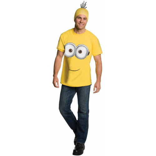 Disfraz Para Adulto De Minion, Camisa Y Pieza De Cabeza,