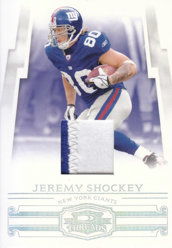 2007 Threads Prime Jersey Jeremy Shockey Wr Giants 21/25