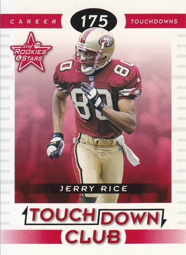 1999 Leaf Rookies & Stars Touchdown Club Jerry Rice Wr 49ers