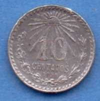 10 Centavos 1928 Plata México Plutarco Elías Calles