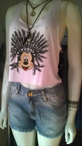 Blusa Mickey Cropped T-shirt