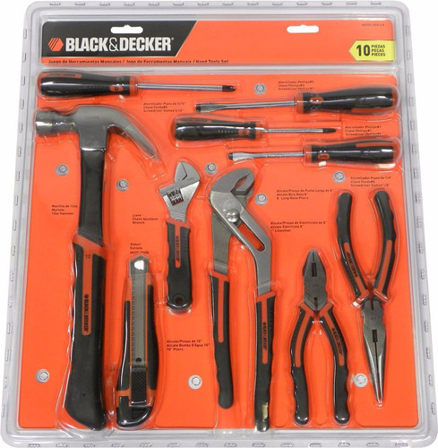 Imagen 1 de 6 de Juego De Herramientas 10 Piezas Black And Decker Hdt51-910la