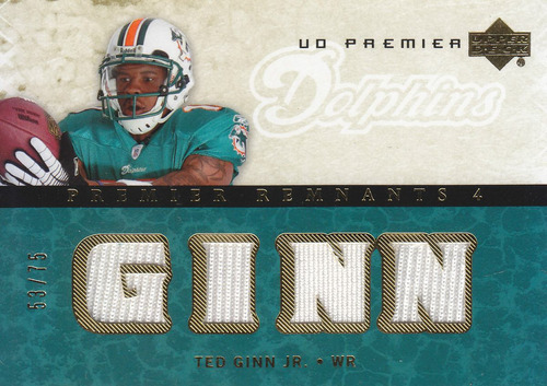 2007 Ud Premier Quad Jersey Ted Ginn Jr Wr Dolphins 53/75