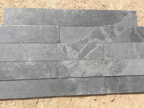Imagen 3 de 6 de Piedra Ardosia Pizarra Negra 5 X 40 Cm Piso Y Pared Revestim