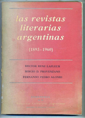 Las Revistas Literarias Argentinas 1893-1960 Provenzano