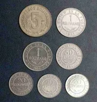 Comprar 7 Monedas Bolivia 5 Pesos 1 Boliviano 20 50 Centavos Unión