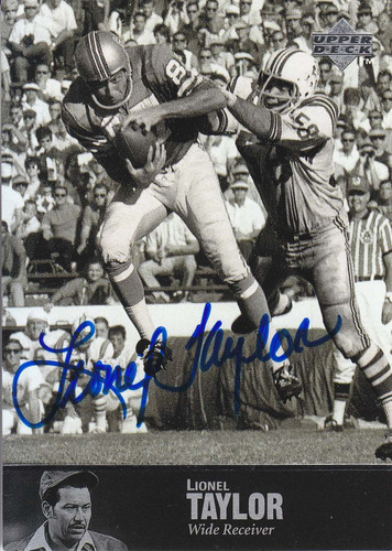1997 Upper Deck Legends Autografo Lionel Taylor Wr Broncos