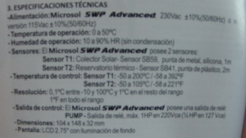 Imagen 5 de 6 de Calefacción Solar Termostato Microsol Swp