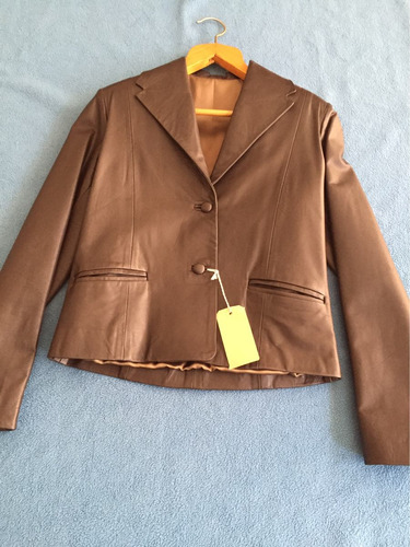 Blazer De Cuero Napa Chocolate..! Hermoso!