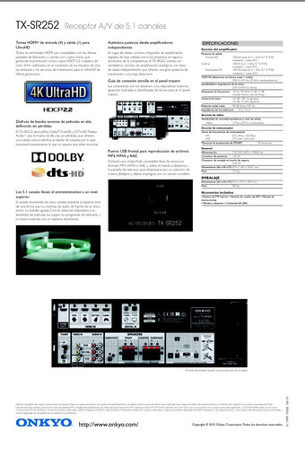 Receiver Onkyo Tx Sr 252. Ultra Hd 4k. Nuevo. Garantía