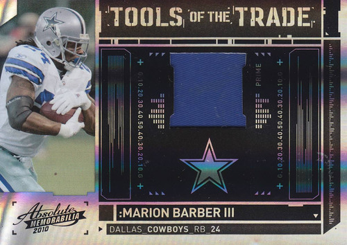 2010 Absolute Tott Prime Patch Marion Barber 27/50 Cowboys