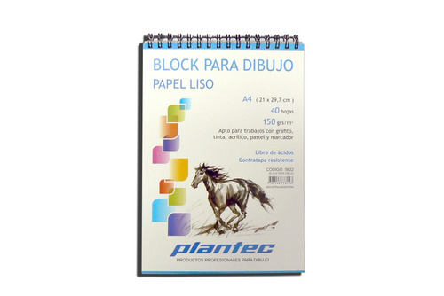 Block Boceto 150g A4 Plantec 40 Hojas Espiralado