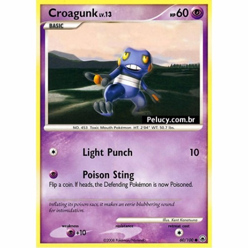 Croagunk - Pokémon Psíquico Comum 60/100 - Pokemon Card Game