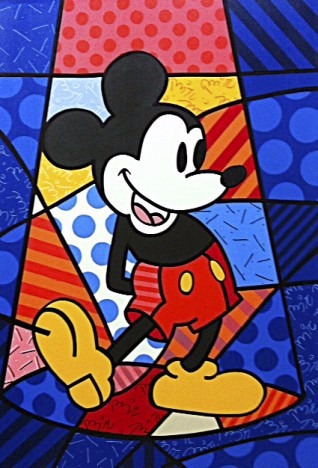 Quadro Decorativo Romero Britto Mickey  0,70 X ,1,00m