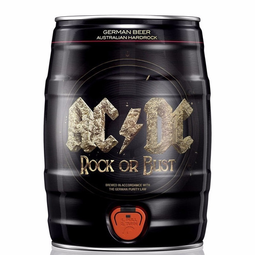 Barril Cerveja Alemã Ac/dc 5l  Rock Or Bust - Pronta Entrega