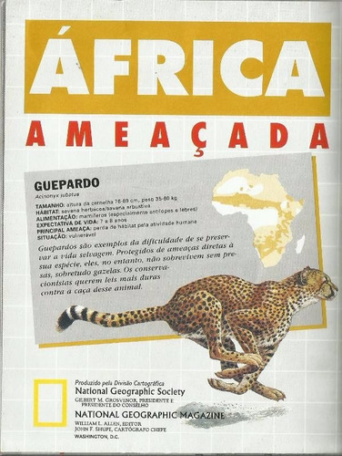 812 Rvt- Mapa 1991- National Geographic- África Ameaçada