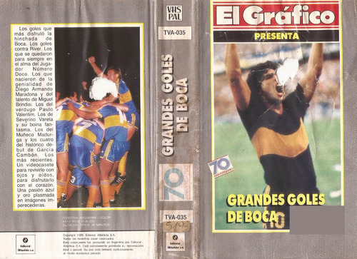 Grandes Goles De Boca Vhs El Grafico Diego Maradona