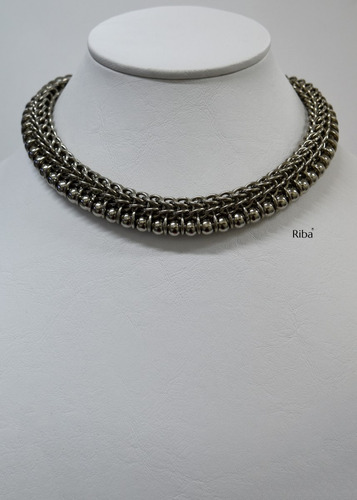 Collar Gargantilla Medieval Riba Perlas Metal