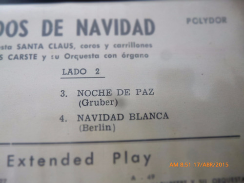Vinilo Ep De Saludos De Navidad -- Noche De Paz ( S24