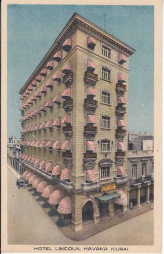 Antigua Postal De Hotel Lincoln La Habana Cuba Vintage